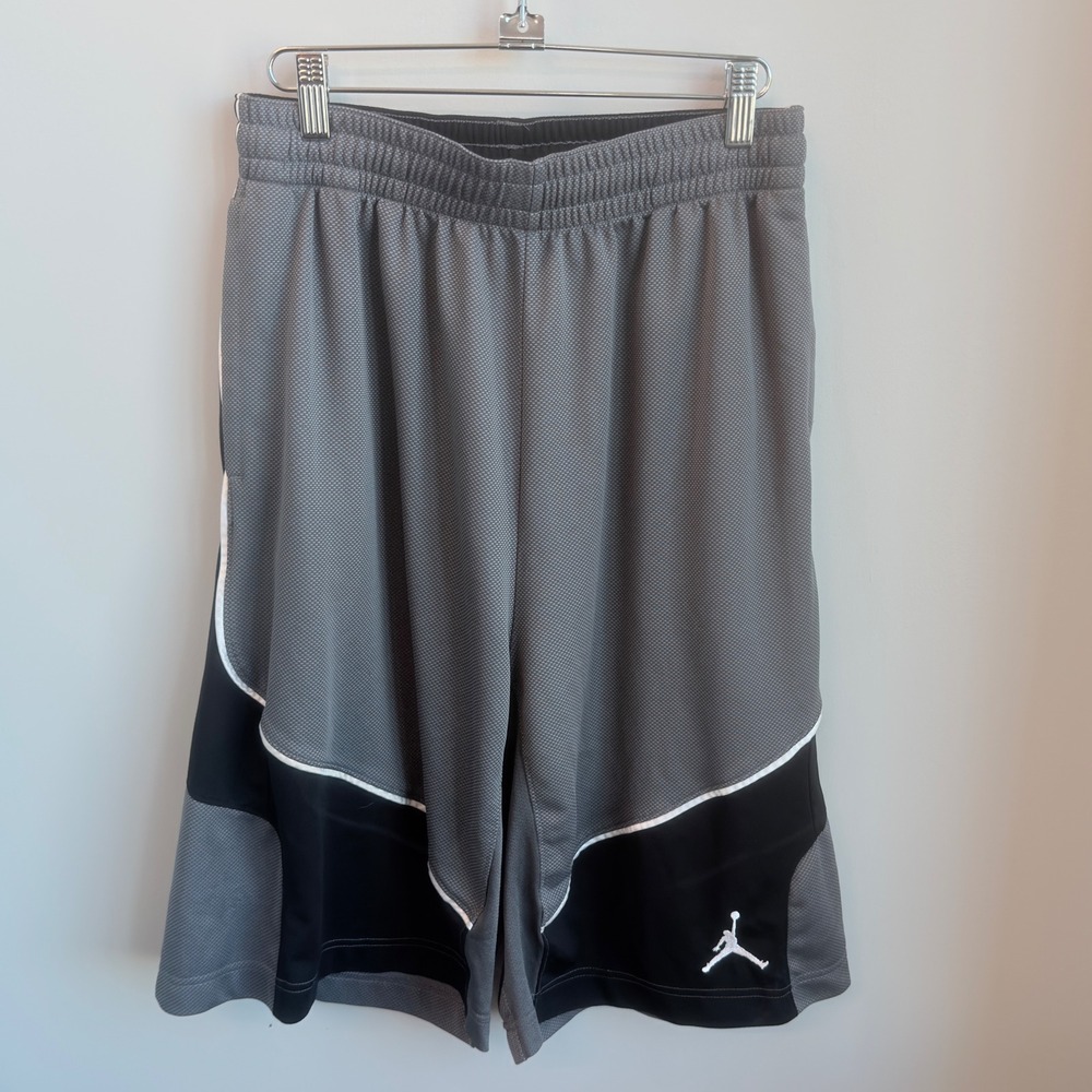 Jordan Basketball Shorts Mens Medium Grey Excellent Mesh Colorblock 639207-001
